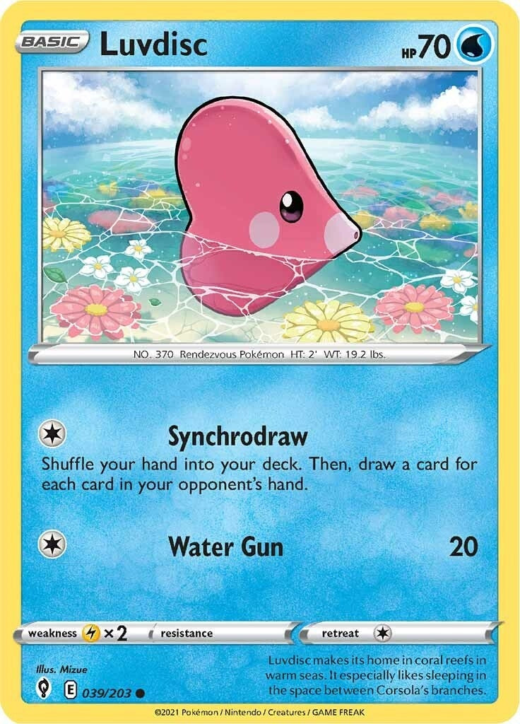 Image for Luvdisc (039/203) (SWSH07: Evolving Skies) - Pokemon