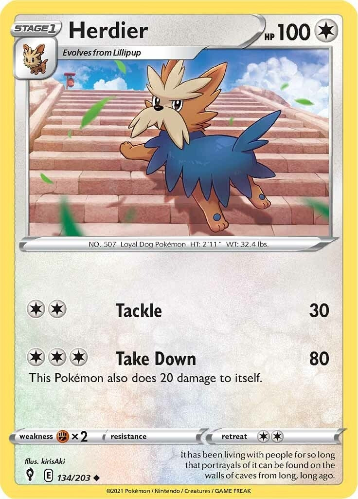 Image for Herdier (134/203) (SWSH07: Evolving Skies) - Pokemon