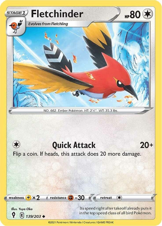 Image for Fletchinder (139/203) (SWSH07: Evolving Skies) - Pokemon