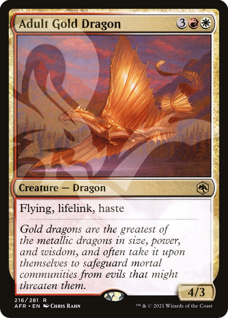 Image for Adult Gold Dragon (216) (AFR Ampersand Promos) - Magic: The Gathering
