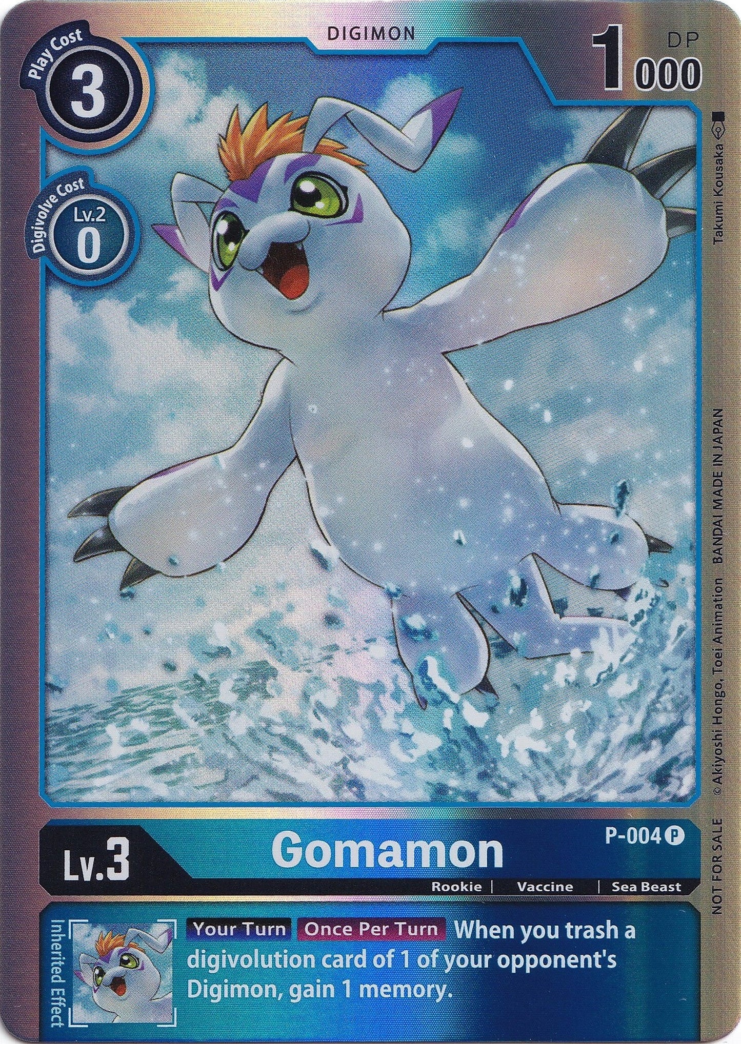 Image for Gomamon - P-004 (Rainbow Foil) (P-004 P) (Digimon Promotion Cards) - Digimon Card Game