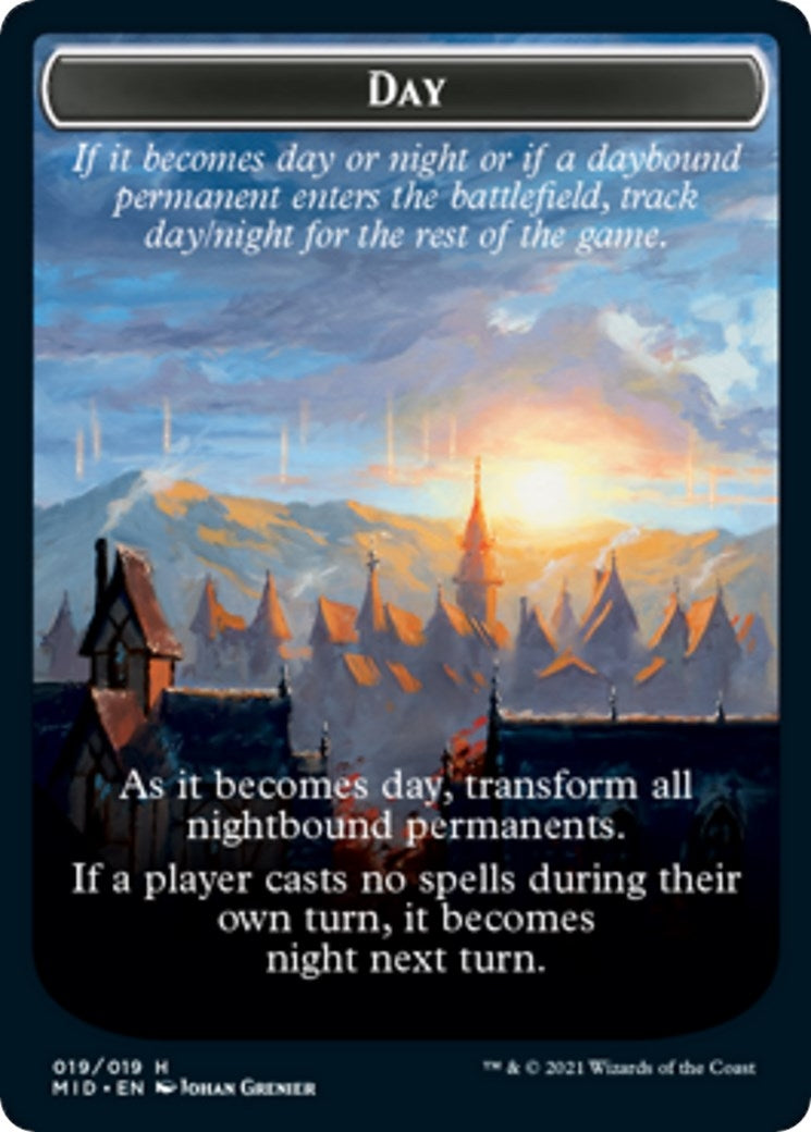 Image for Day // Night Double-Sided Token (19) (Innistrad: Midnight Hunt) - Magic: The Gathering