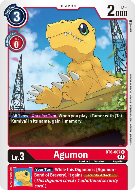 Image for Agumon (BT6-007 U) (Double Diamond) - Digimon Card Game