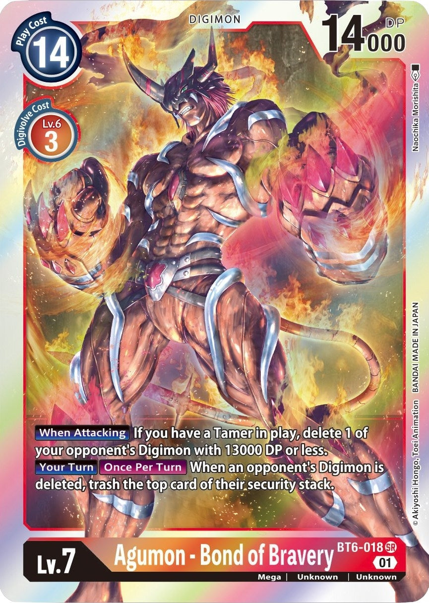 Image for Agumon - Bond of Bravery (BT6-018 SR) (Double Diamond) - Digimon Card Game