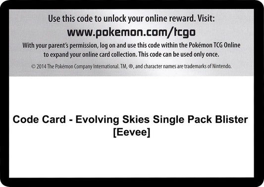 Image for Code Card - Evolving Skies Single Pack Blister [Eevee] (SWSH07: Evolving Skies) - Pokemon