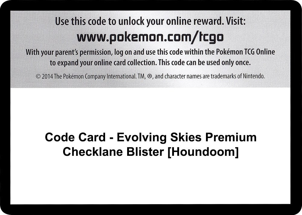 Image for Code Card - Evolving Skies Premium Checklane Blister [Houndoom] (SWSH07: Evolving Skies) - Pokemon