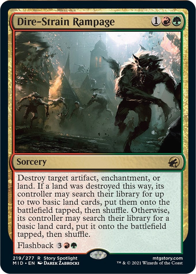 Image for Dire-Strain Rampage (219) (Innistrad: Midnight Hunt) - Magic: The Gathering