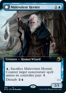 Image for Malevolent Hermit (Extended Art) (336) (Innistrad: Midnight Hunt) - Magic: The Gathering