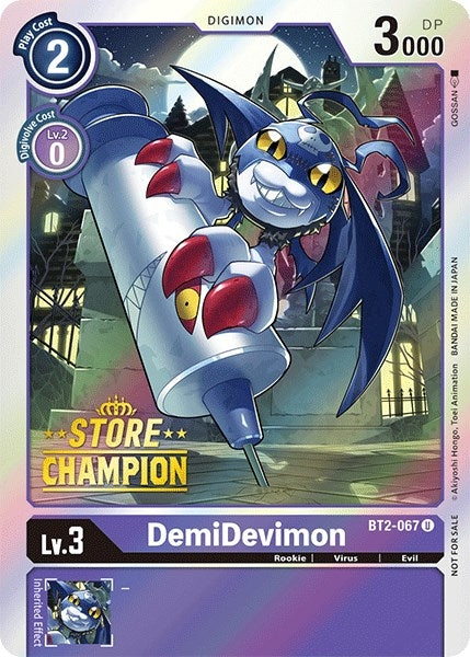 Image for DemiDevimon - BT2-067 (Store Champion) (BT2-067 U) (Release Special Booster 1.0) - Digimon Card Game