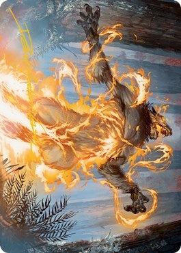 Image for Burn the Accursed Art Card (Gold-Stamped Signature) (42) (Art Series: Innistrad: Midnight Hunt) - Magic: The Gathering