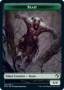 Image for Beast // Spider (011) Double-Sided Token (8 // 11) (Innistrad: Midnight Hunt) - Magic: The Gathering