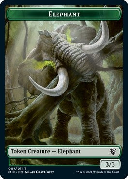 Image for Elephant // Spirit Double-Sided Token (9 // 2) (Commander: Innistrad: Midnight Hunt) - Magic: The Gathering