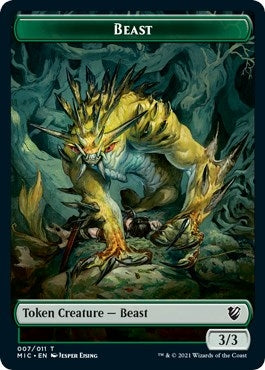 Image for Beast // Spider Double-Sided Token (7 // 11) (Commander: Innistrad: Midnight Hunt) - Magic: The Gathering