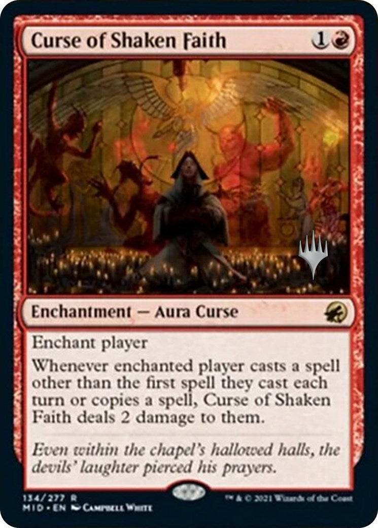 Image for Curse of Shaken Faith (134) (Promo Pack: Innistrad: Midnight Hunt) - Magic: The Gathering