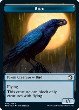 Image for Bird Token (3) (Innistrad: Midnight Hunt) - Magic: The Gathering
