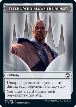 Image for Emblem - Teferi, Who Slows the Sunset (17) (Innistrad: Midnight Hunt) - Magic: The Gathering
