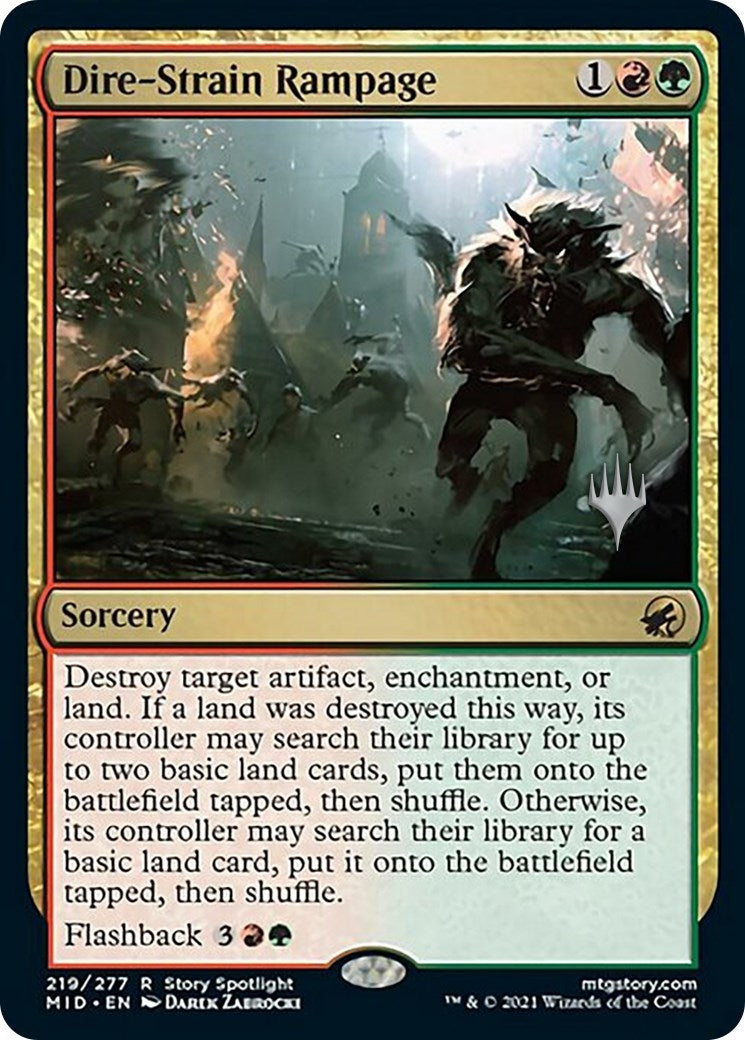 Image for Dire-Strain Rampage (219) (Promo Pack: Innistrad: Midnight Hunt) - Magic: The Gathering