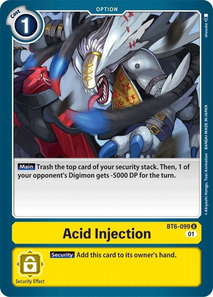 Image for Acid Injection (BT6-099 U) (Double Diamond) - Digimon Card Game