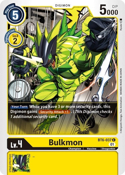 Image for Bulkmon (BT6-037 C) (Double Diamond) - Digimon Card Game