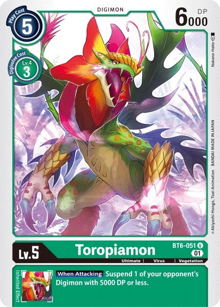 Image for Toropiamon (BT6-051 U) (Double Diamond) - Digimon Card Game