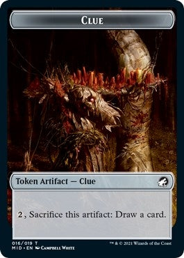 Image for Clue // Beast Double-Sided Token (16 // 8) (Innistrad: Midnight Hunt) - Magic: The Gathering