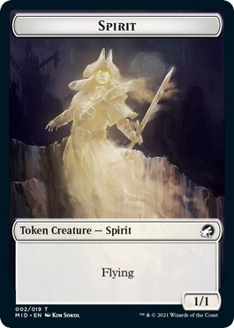 Image for Spirit // Spider Double-Sided Token (2 // 11) (Innistrad: Midnight Hunt) - Magic: The Gathering