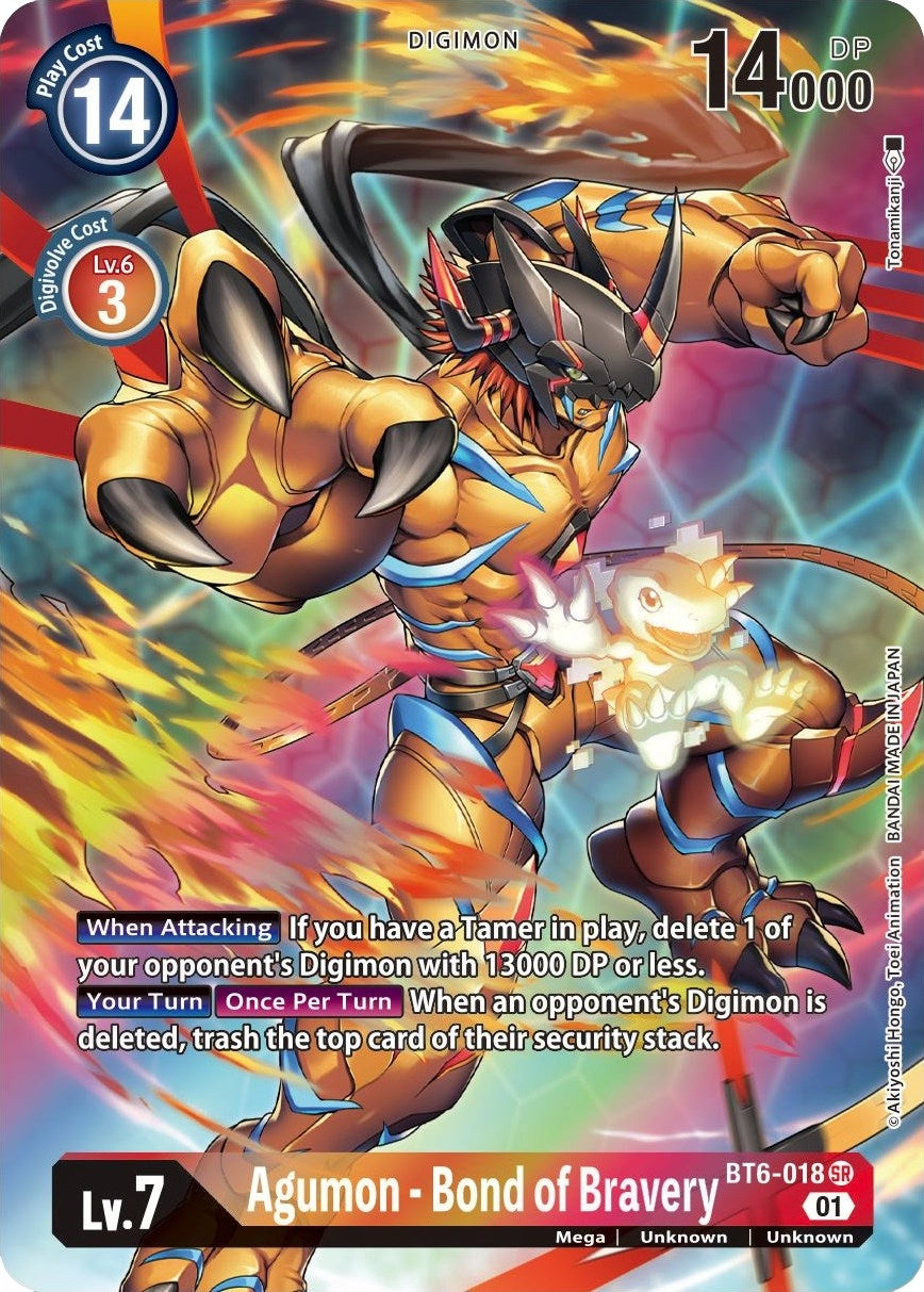Image for Agumon - Bond of Bravery (Alternate Art) (BT6-018 SR) (Double Diamond) - Digimon Card Game