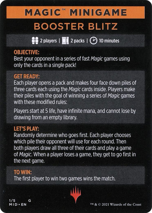 Image for Magic Minigame: Booster Blitz (1) (Innistrad: Midnight Hunt) - Magic: The Gathering