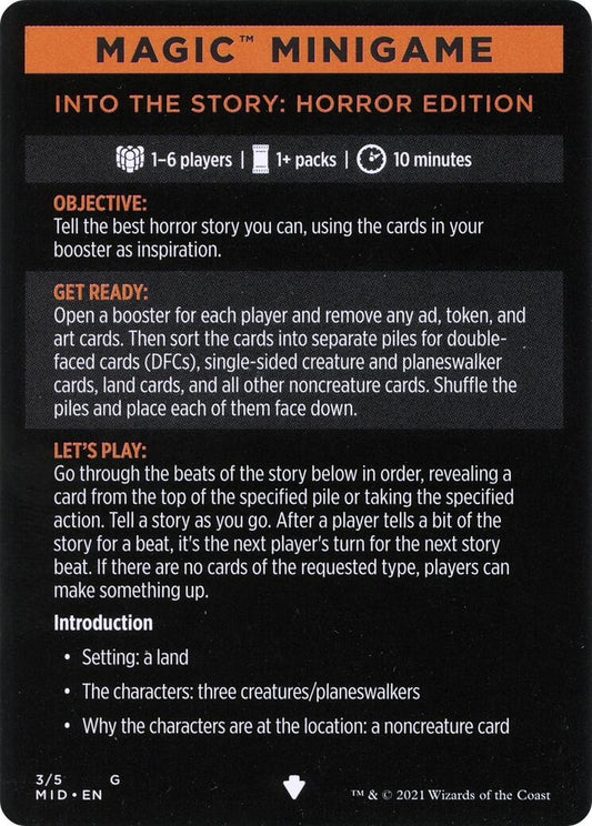 Image for Magic Minigame: Into the Story: Horror Edition (3) (Innistrad: Midnight Hunt) - Magic: The Gathering