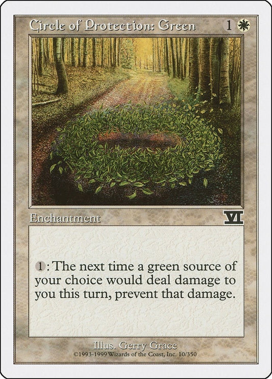 Image for Circle of Protection: Green (10) (Classic Sixth Edition) - Magic: The Gathering