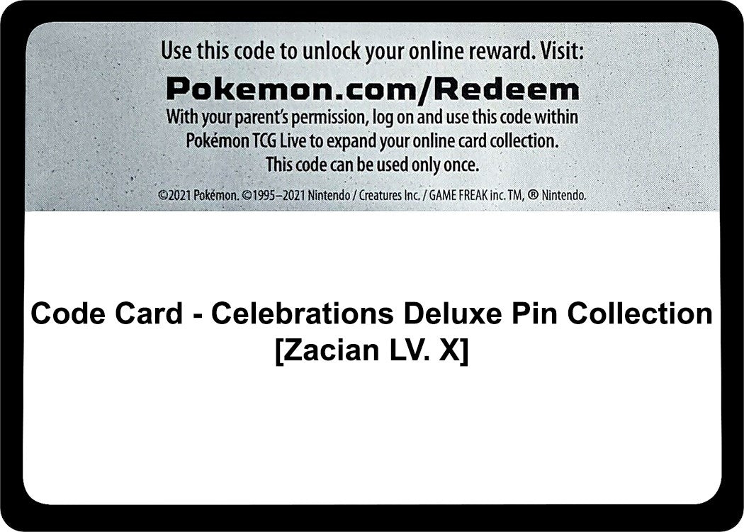 Image for Code Card - Celebrations Deluxe Pin Collection [Zacian LV. X] (Celebrations) - Pokemon