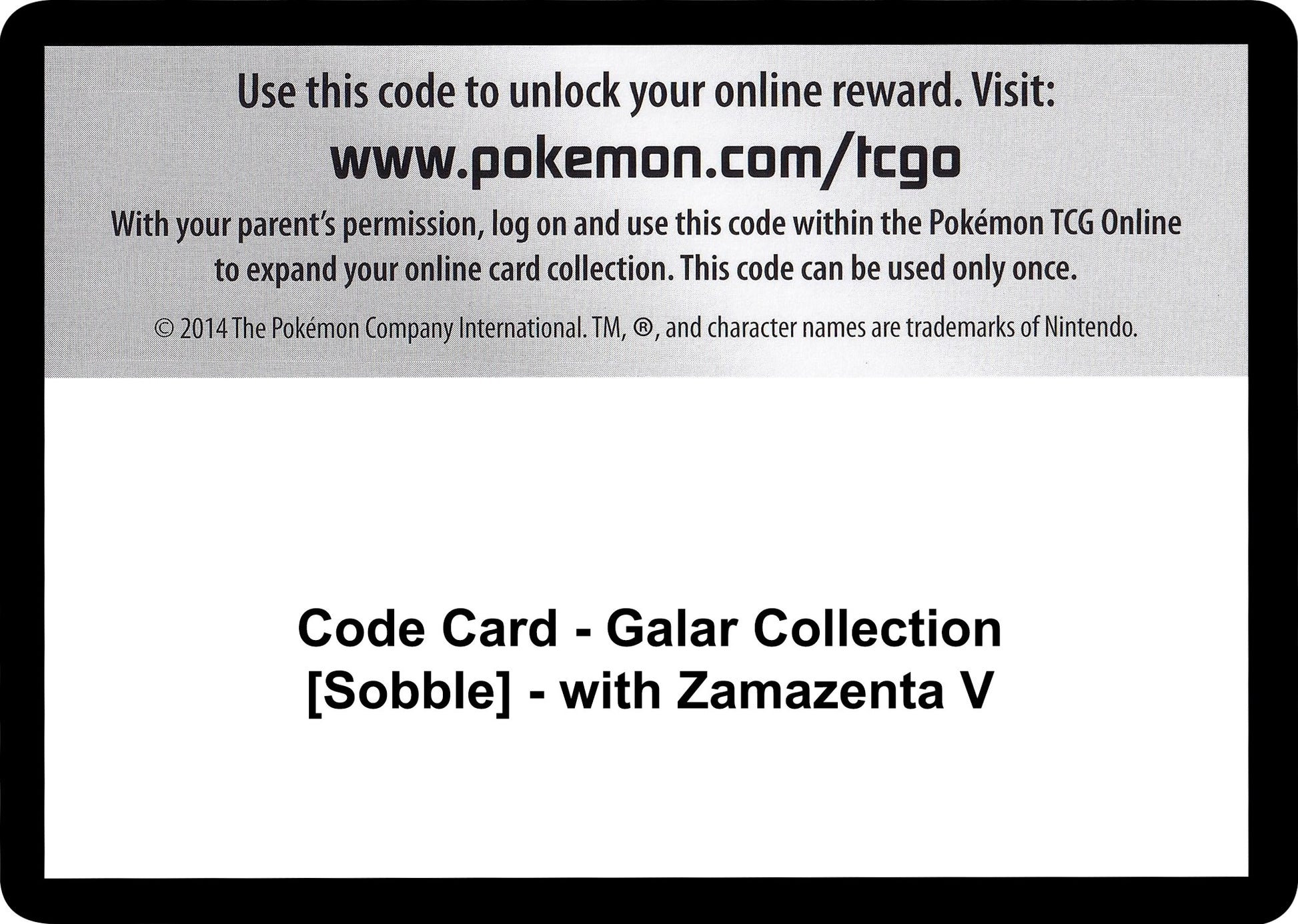 Image for Code Card - Galar Collection [Sobble] - with Zamazenta V (Miscellaneous Cards & Products) - Pokemon