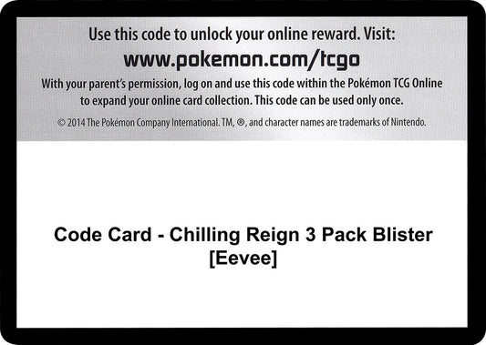 Image for Code Card - Chilling Reign 3 Pack Blister [Eevee] (SWSH06: Chilling Reign) - Pokemon