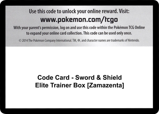 Image for Code Card - Sword & Shield Elite Trainer Box [Zamazenta] (SWSH01: Sword & Shield Base Set) - Pokemon