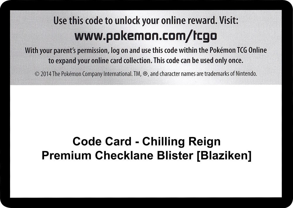 Image for Code Card - Chilling Reign Premium Checklane Blister [Blaziken] (SWSH06: Chilling Reign) - Pokemon