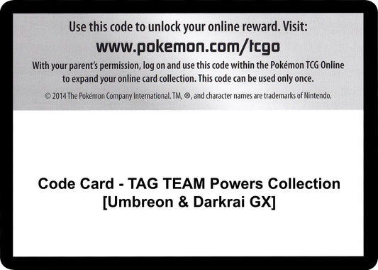 Image for Code Card - TAG TEAM Powers Collection [Umbreon & Darkrai GX] (Miscellaneous Cards & Products) - Pokemon