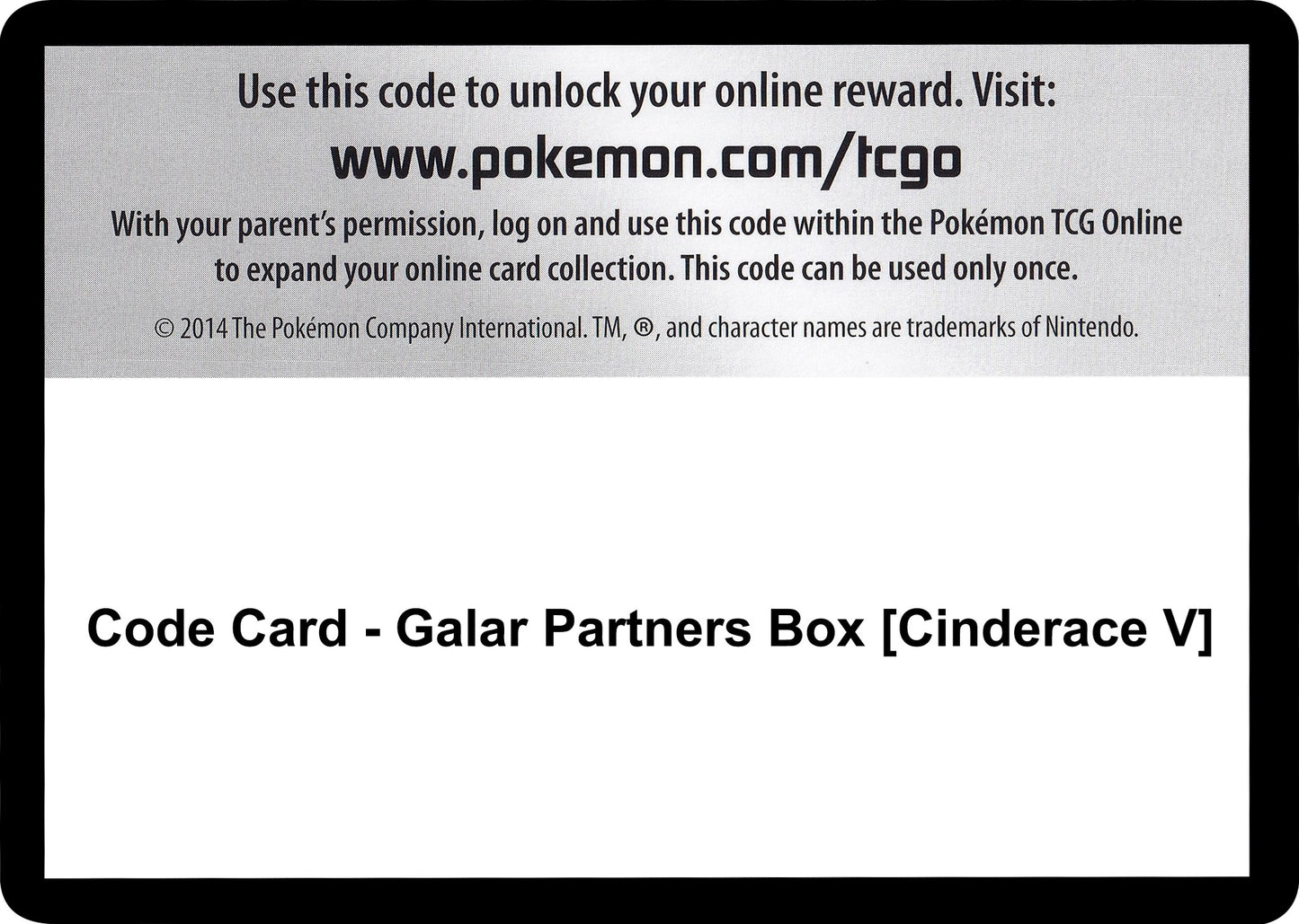 Image for Code Card - Galar Partners Box [Cinderace V] (SWSH01: Sword & Shield Base Set) - Pokemon
