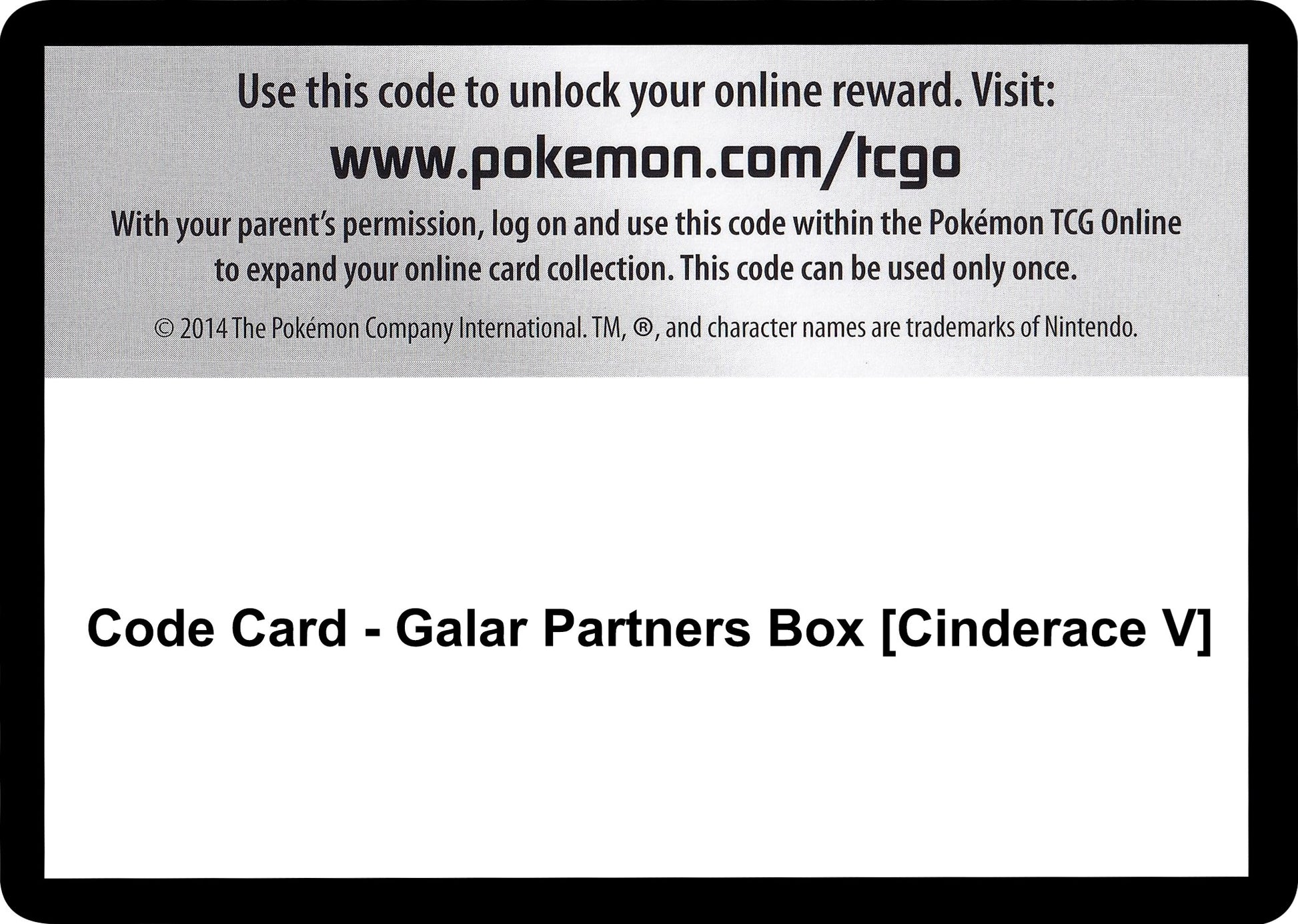 Image for Code Card - Galar Partners Box [Cinderace V] (SWSH01: Sword & Shield Base Set) - Pokemon