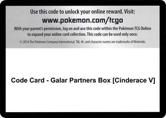 Image for Code Card - Galar Partners Box [Cinderace V] (SWSH01: Sword & Shield Base Set) - Pokemon