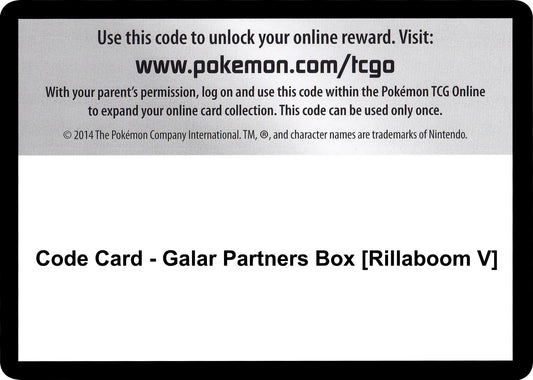 Image for Code Card - Galar Partners Box [Rillaboom V] (SWSH01: Sword & Shield Base Set) - Pokemon
