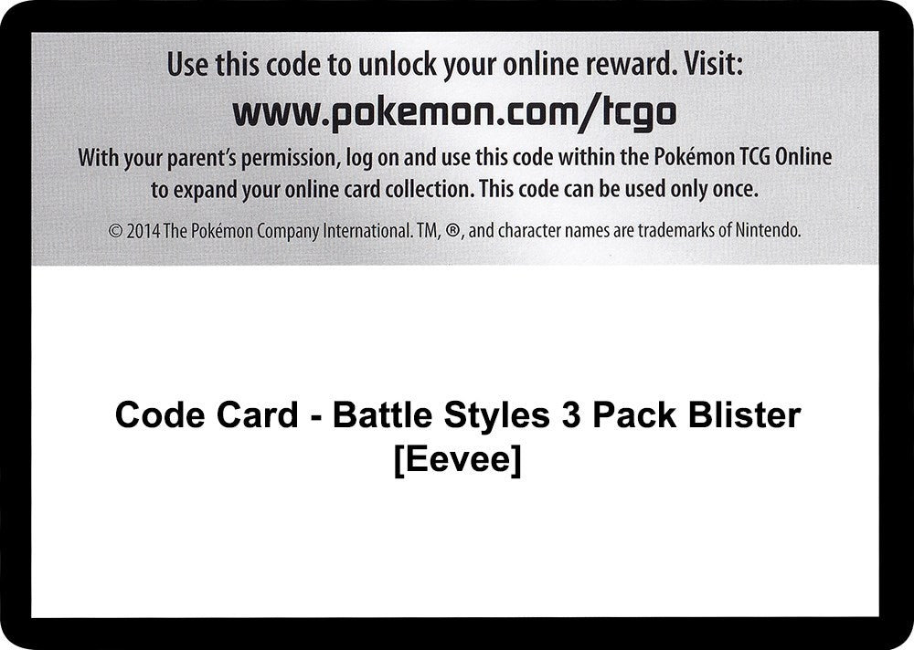 Image for Code Card - Battle Styles 3 Pack Blister [Eevee] (SWSH05: Battle Styles) - Pokemon