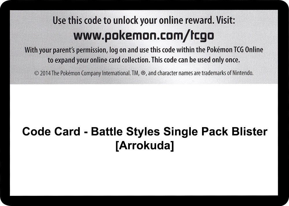 Image for Code Card - Battle Styles Single Pack Blister [Arrokuda] (SWSH05: Battle Styles) - Pokemon