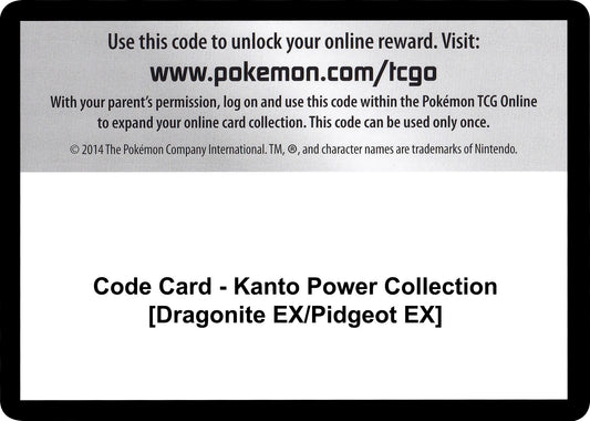 Image for Code Card - Kanto Power Collection [Dragonite EX/Pidgeot EX] (XY - Evolutions) - Pokemon
