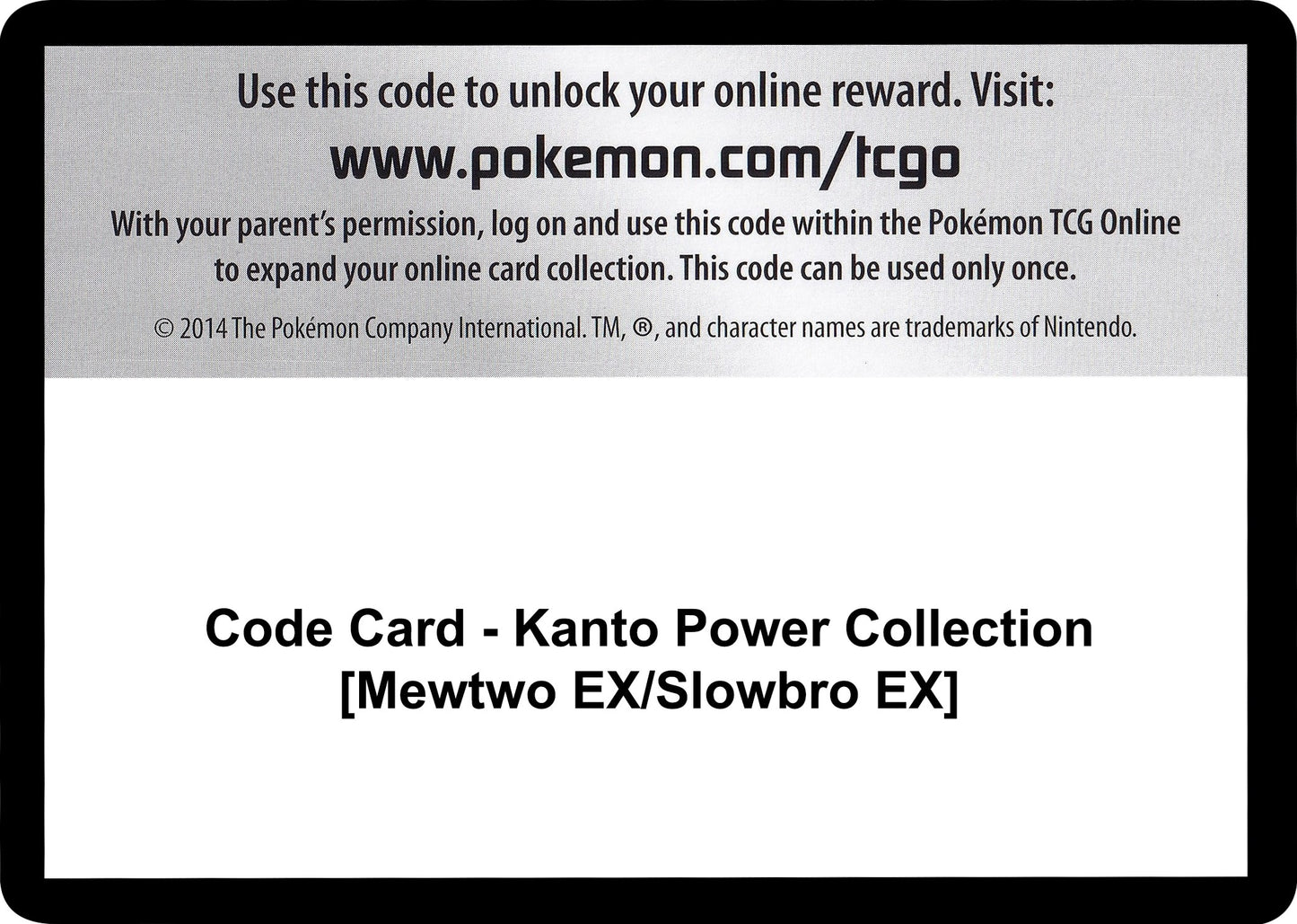 Image for Code Card - Kanto Power Collection [Mewtwo EX/Slowbro EX] (XY - Evolutions) - Pokemon