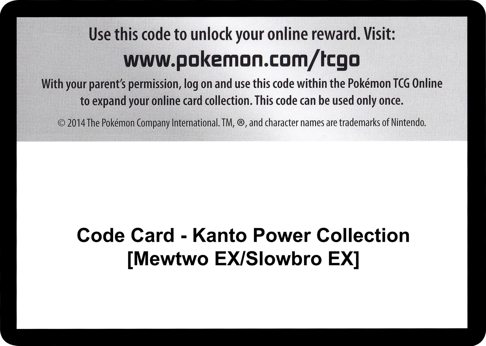Image for Code Card - Kanto Power Collection [Mewtwo EX/Slowbro EX] (XY - Evolutions) - Pokemon