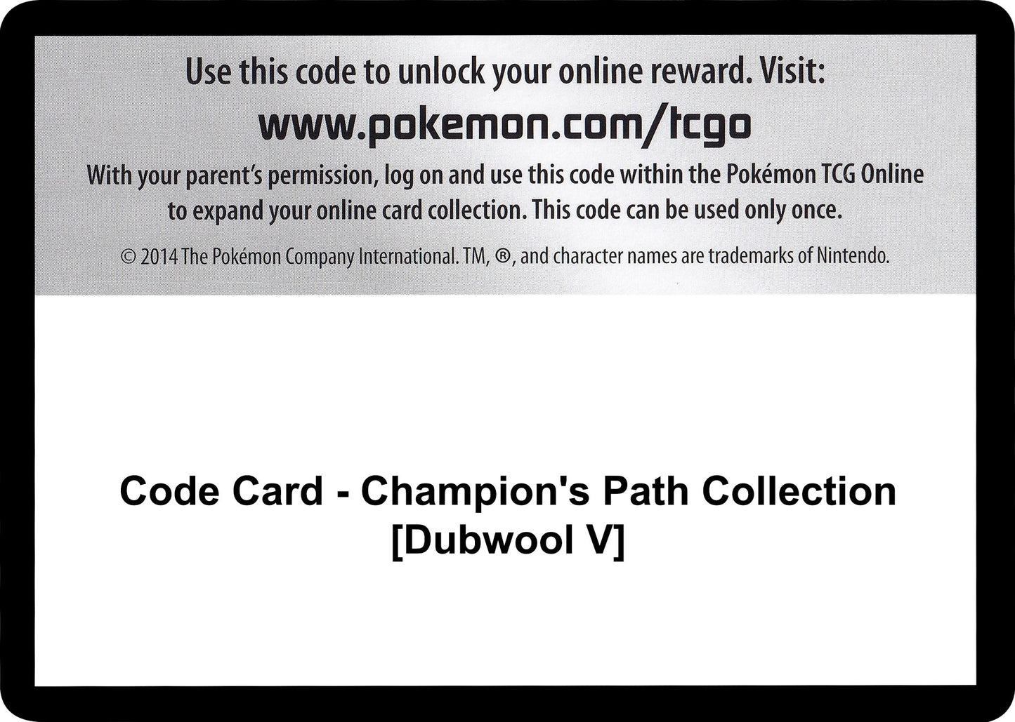 Image for Code Card - Champion's Path Collection [Dubwool V] (Champion's Path) - Pokemon