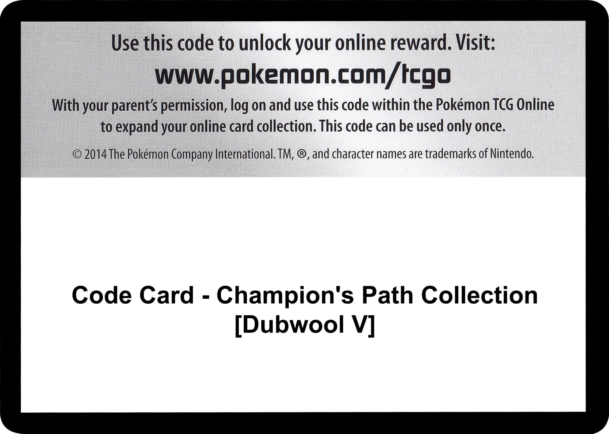 Image for Code Card - Champion's Path Collection [Dubwool V] (Champion's Path) - Pokemon