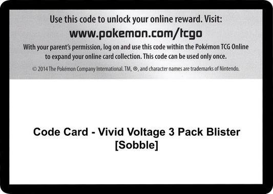 Image for Code Card - Vivid Voltage 3 Pack Blister [Sobble] (SWSH04: Vivid Voltage) - Pokemon