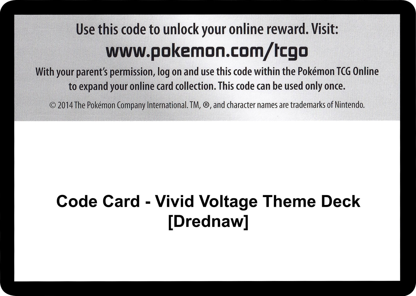 Image for Code Card - Vivid Voltage Theme Deck [Drednaw] (SWSH04: Vivid Voltage) - Pokemon