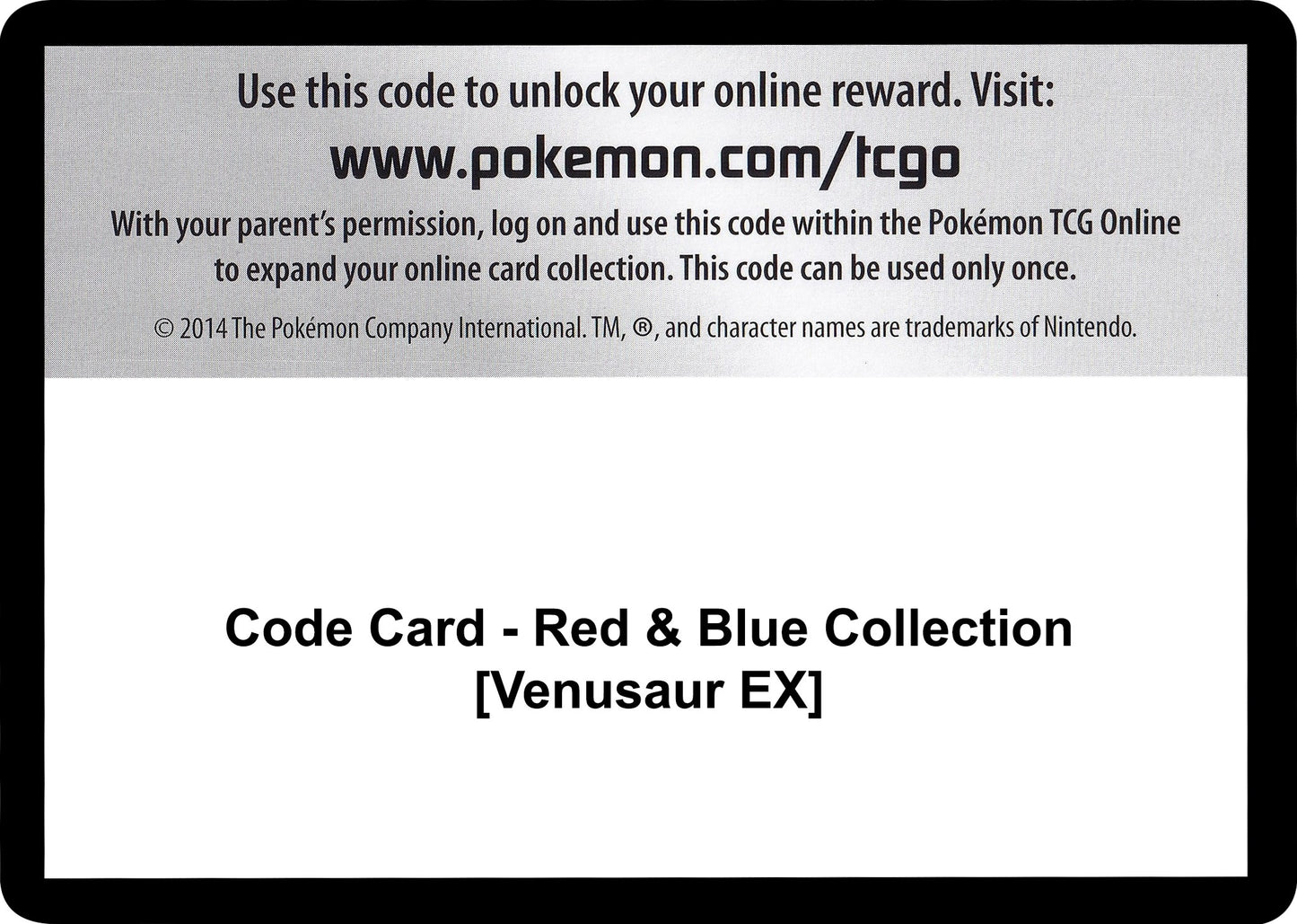 Image for Code Card - Red & Blue Collection [Venusaur EX] (Generations) - Pokemon